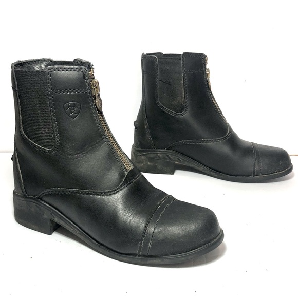 ARIAT Paddock Boots Horse Riding Equestrian Black Leather Zip Up Jodhpur Kids 13 - Picture 9 of 9
